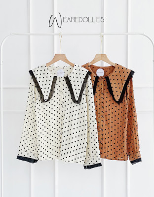 ADORA POLKA TOP / KEMEJA KERAH