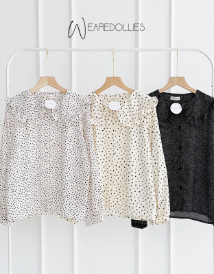 ALANA POLKA TOP / ATASAN KERAH RUFFLE