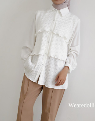 AMORY WHITE TOP / ATASAN PLEATS RUFFLE