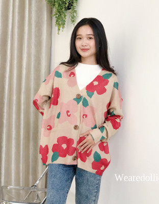 BIG FLORA OUTER / CARDINGAN KNIT IMPORT