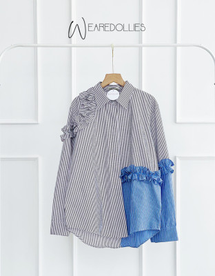 BRIANA SHIRT / ATASAN STRIPES RUFFLE