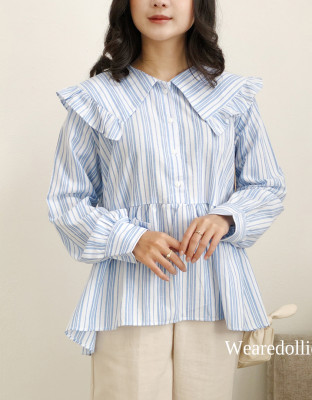 BYLLA SHIRT / KEMEJA STRIPES KERAH SAILOR