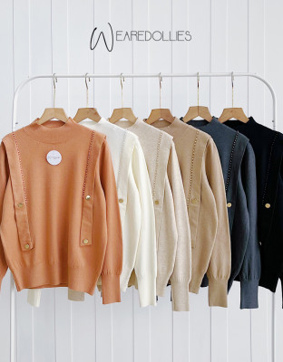 CAMBELA KNIT TOP / ATASAN KNIT PREMIUM MIX BUTTON