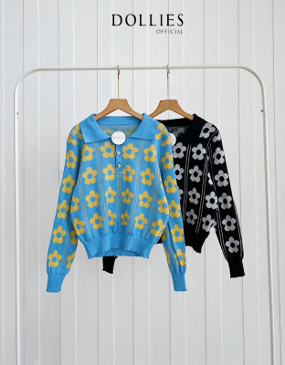 CROPA DAISY TOP / KNIT MOTIF BUNGA