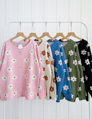 DIORA FLORA CARDY / CARDIGAN KNIT MOTIF BUNGA