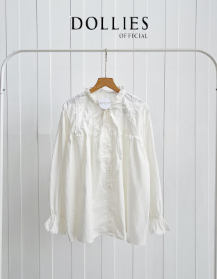 DISY BLOUSE / BLOUSE WHITE MIX BROKAT IMPORT