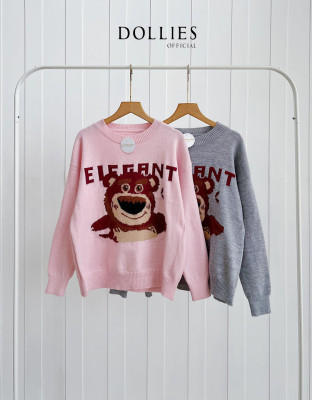 ELEGANT SWEATER / SWEATER KNIT MOTIF BEAR