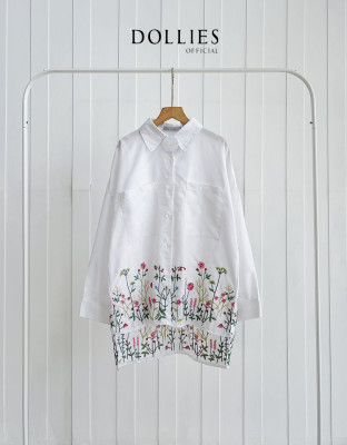 ERMILA SHIRT / KEMEJA PUTIH MIX EMBROIDERY