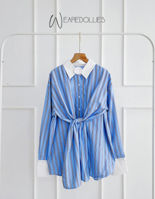 FAWNI SHIRT / KEMEJA STRIPES TALI BELLT