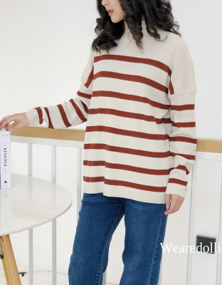 GARDENIA KNIT SWEATER / SWEATER KNIT MOTIF STRIPES