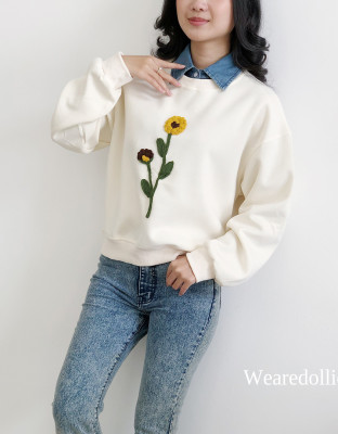 GLADIO SWEATER / SWEATER KERAH DENIM IMPORT