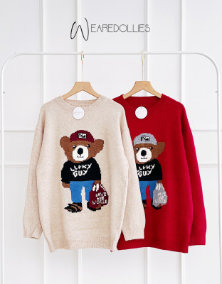 HACHI KNIT SWEATER / SWEATER MOTIF BEAR