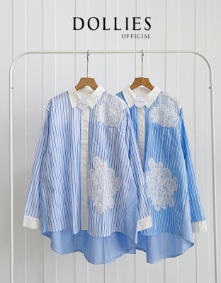 IVY SHIRT / KEMEJA STRIPES BORDIR BUNGA