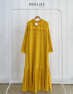 JESSILA DRESS / MUSTARD // DRESS BROKAT IMPORT