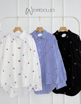 KAMISA SHIRT / KEMEJA WANITA BORDIR CHERRY