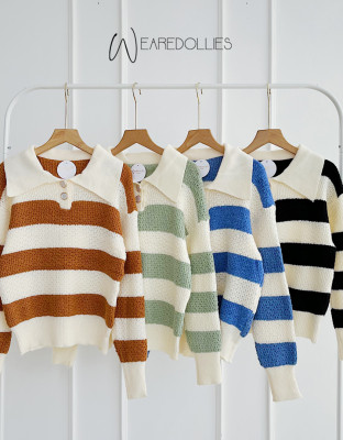 KEVIA STRIPES TOP / ATASAN KNIT PREMIUM