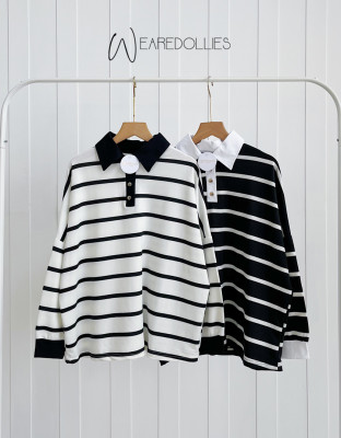 KOA STRIPES TOP / ATASAN KAOS STRTIPES BERKERAH