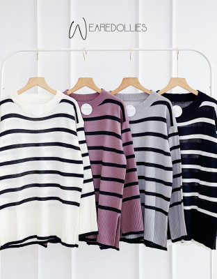 LAVANYA STRIPED BLOUSE / ATASAN RAJUT GARIS