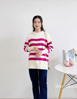 LONIX KNIT SWEATER / SWEATER STRIPES KNIT PREMIUM