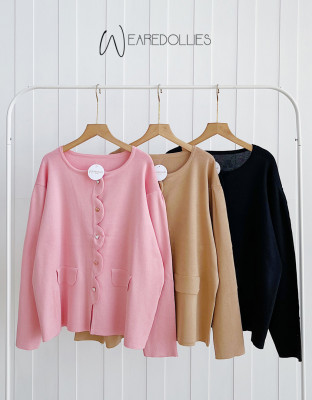 LOVE BUTTON CARDY / KNIT CARDY PREMIUM