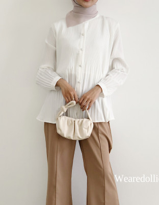 LUFIN WHITE TOP / ATASAN PUTIH PLEATS