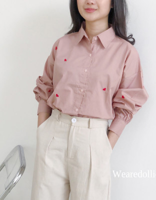 MELISA SHIRT / KEMEJA WANITA OVERSIZE BORDIR