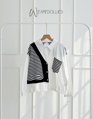 MINZY SHIRT / KEMEJA BASIC MOTIF GARIS