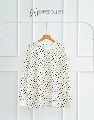 POLKA CREAM BLOUSE / BLOUSE MOTIF POLKADOT