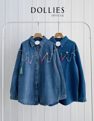 POMPOM DENIM SHIRT / KEMEJA DENIM IMPORT