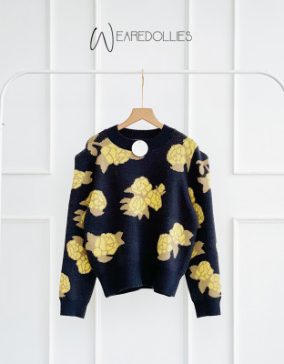 QELVI KNIT BLOUSE / KNIT BLOUSE MOTIF