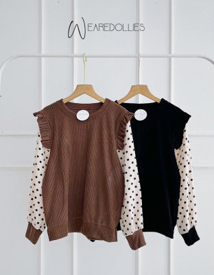 SOYYA BLOUSE / ATASAN BLOUSE LENGAN POLKADOT