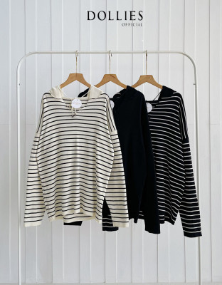 STRIPES BELIA TOP / ATASAN KNIT SRIPES HOODIE