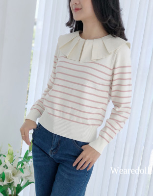 TERLINA KNIT SWEATER / SWEATER KNIT MIX KERAH KATUN