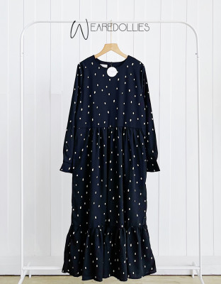 TONA POLKA DRESS / DRESS HITAM POLKA