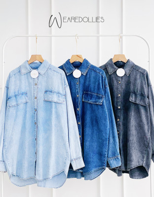 VANDYA DENIM TOP / KEMEJA DENIM POLOS