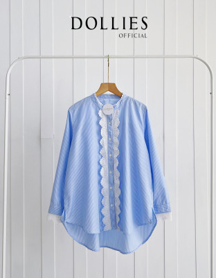 VASLIA STRIPES SHIRT / KEMAJ SALUR MIX LACE