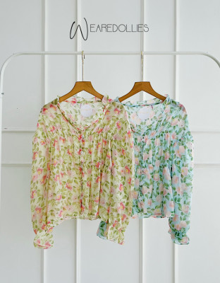 VINNIE FLORA TOP / ATASAN CROP MOTIF BUNGA