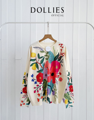 VIO KNIT CARDY / CARDIGAN MOTIF BUNGA VINTAGE IMPORT