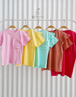 WEAREDOLLIES KIDS / ATASAN KAOS ANAK PEREMPUAN BAHU RUFFLE