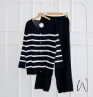 AIMARA SET / ONESET KNIT MOTIF STRIPES