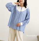 ALIARA SHIRT / KEMEJA STRIPES KERAH SAILOR