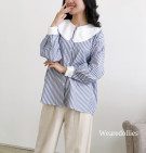 ALIARA SHIRT / KEMEJA STRIPES KERAH SAILOR