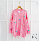 ALINE KNIT BLOUSE / KNIT BLOUSE POMPOM