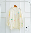 ALINE KNIT BLOUSE / KNIT BLOUSE POMPOM