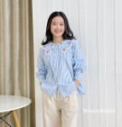 ASKA SHIRT / KEMEJA STRIPES KERAR BORDIR