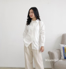 AZALEA SHIRT / KEMEJA KATUN PUTIH MIX BROKAT