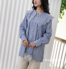 BINNA SHIRT / KEMEJA STRIPES KERAH LEBAR