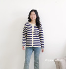 BLASTERA KNIT TOP / KNIT STRIPES CARDY TOP