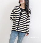 BLASTERA KNIT TOP / KNIT STRIPES CARDY TOP