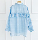 Blue Ruffle Top